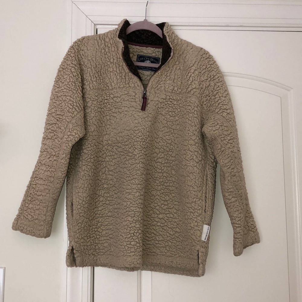 Live Oak Brand fuzzy quarter zip sweatshirt